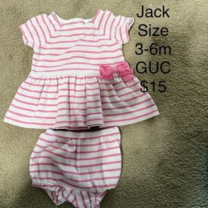 Jack by BB Dakota Pink Striped Baby Dress Set